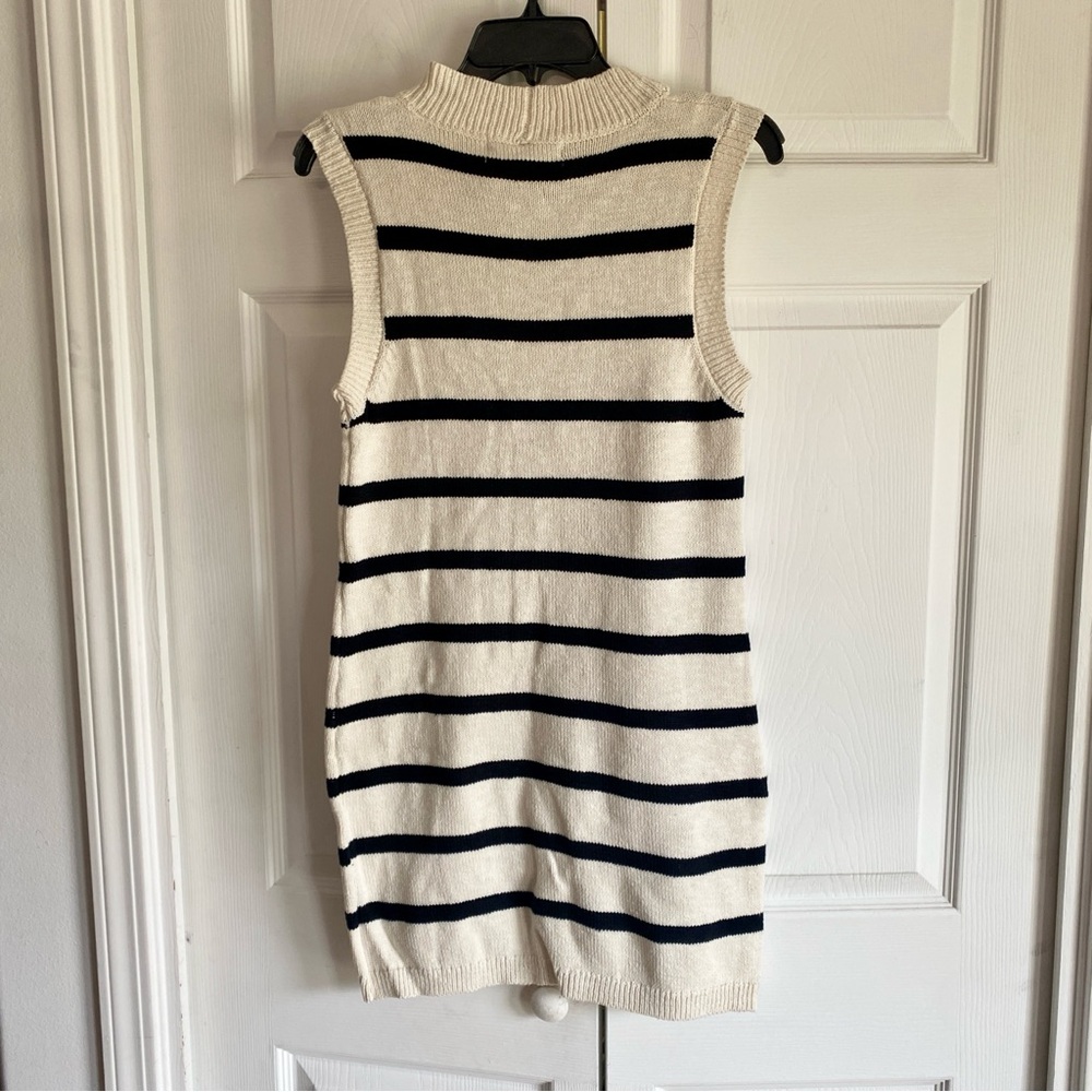 Sanctuary Life Is Easy Sweater Dress Chalk White Black Stripe SMALL - Picture 5 of 6